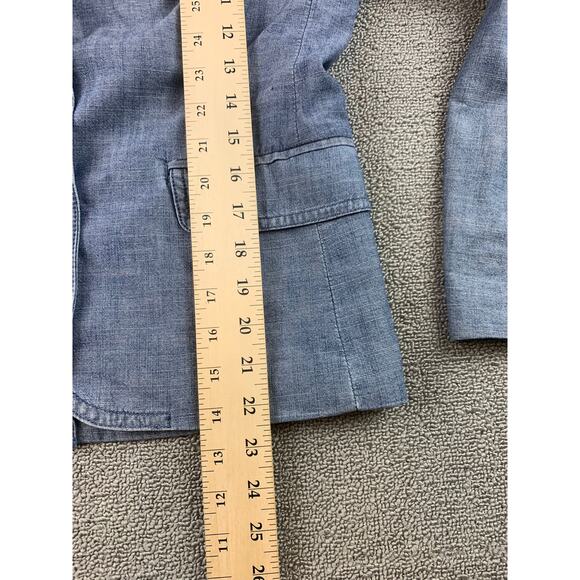 J.Crew Schoolboy Womens Jacket Size 8‎ Blue 100% Cotton Pockets Front Buttons - Picture 8 of 9